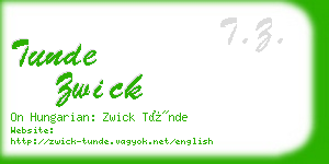 tunde zwick business card